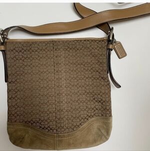 Suede Vintage Coach Crossbody Bag